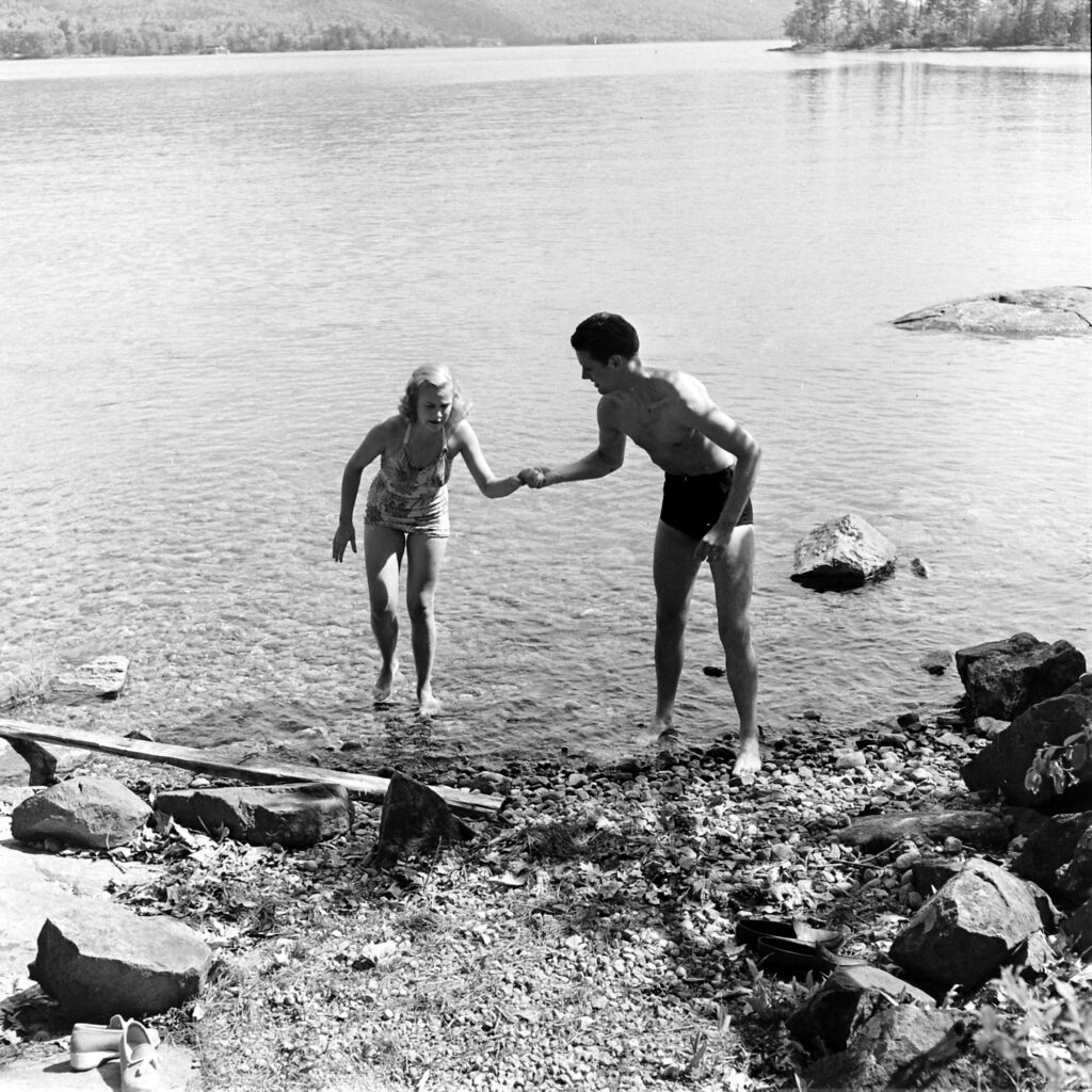 A couple vacationing at Lake George, New York, 1941.