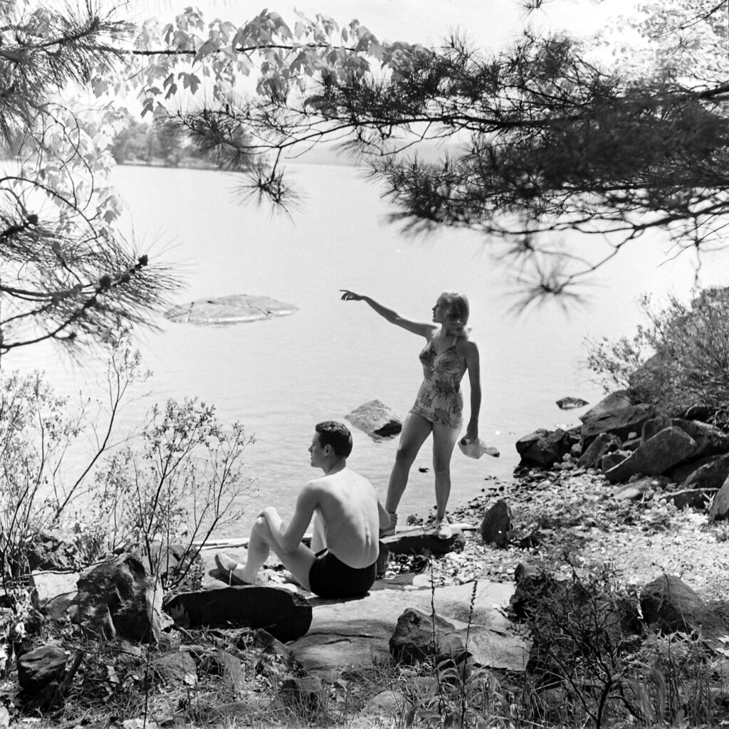 A couple vacationing at Lake George, New York, 1941.