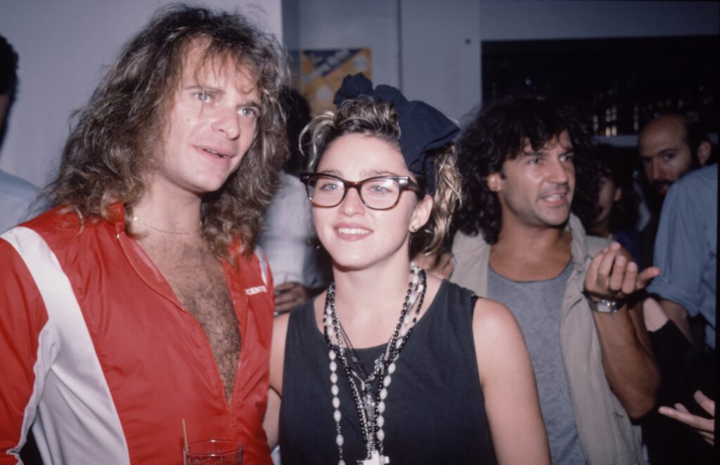 Madonna with singer David Lee Roth in the mid 1980s.