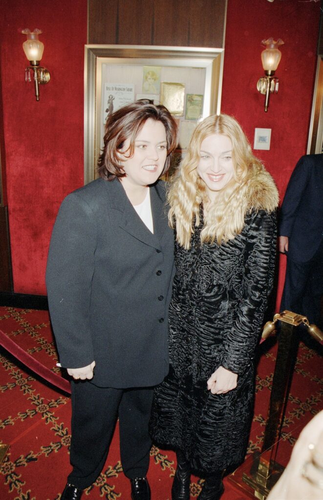 Madonna with Rosie O'Donnell, her costar in the 1992 movie A League of Their Own.